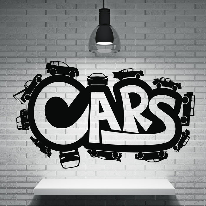 Vinyl Decal Car Topic Wall Sticker Inscription Cars Cartoon Road Track Unique Gift (n428)