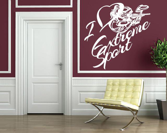 Vinyl Decal Sport Games  Wall Stickers I Love Extreme Paintball Game Unique Gift (n430)