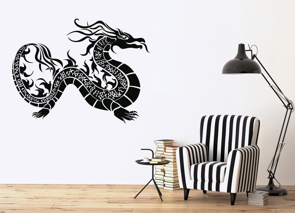 Vinyl Decal Oriental Dragon Mythological Fantasy Creature Wall Stickers Unique Gift (n441)