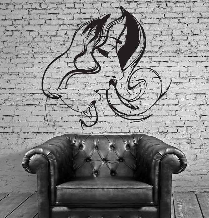 Autocollant en vinyle Silhouette Belle Fille Coiffure Boucles Tresses Sticker Mural Cadeau Unique (n446)