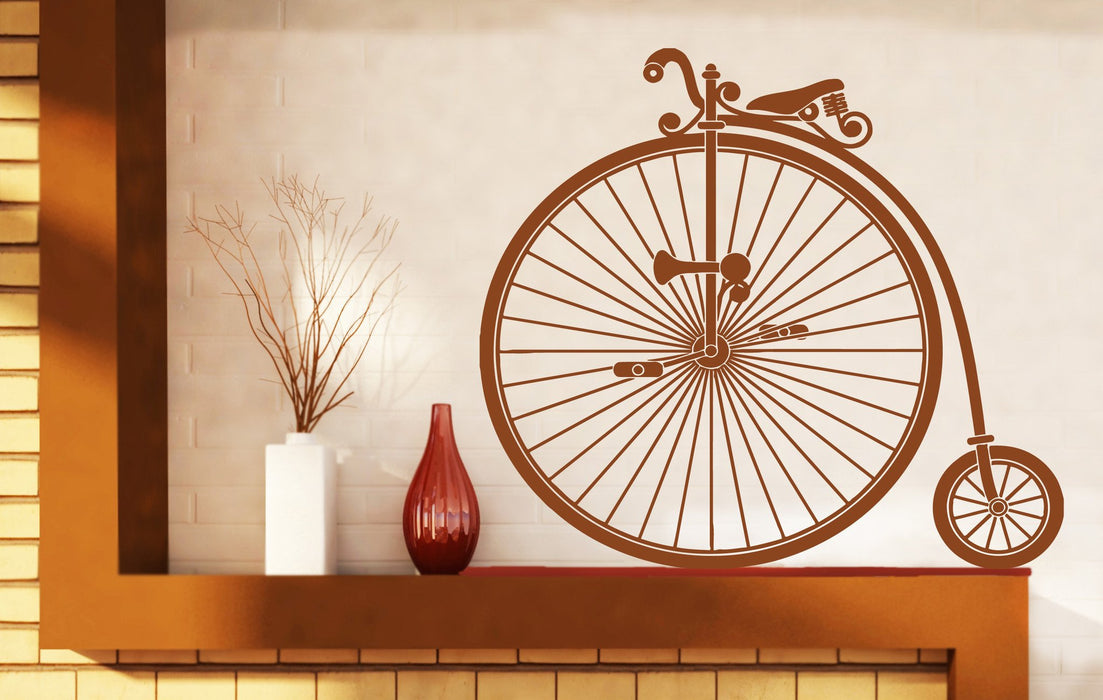 Vinyl Decal Wall Stickers Vintage Bicycle Wheel Great Little Pedal Wheel Seat Unique Gift (n451)