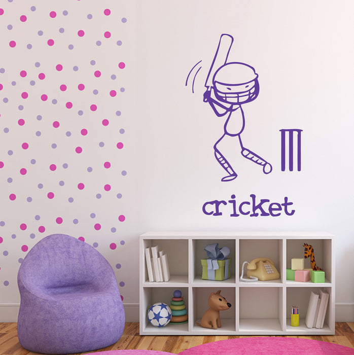 Wall Stickers English Sports Team Bit Cricket Ball Vinyl Decal Unique Gift (n461)
