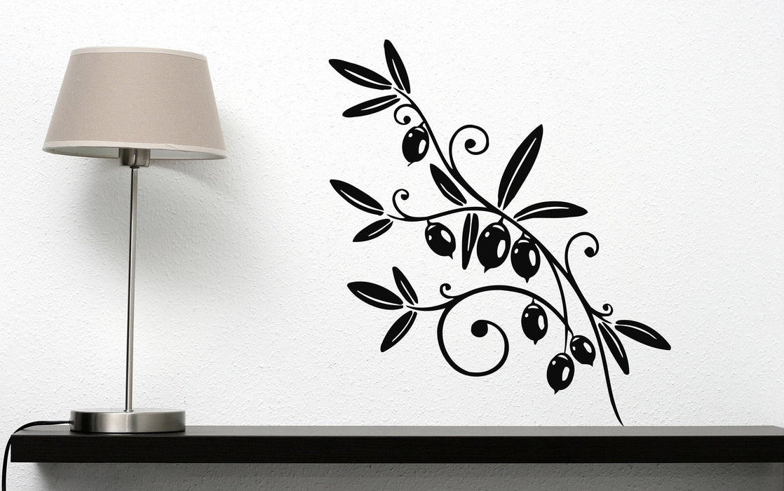 Vinyl Decal Olive Branch Mature Fruit Foliage Wall Sticker Unique Gift (n464)