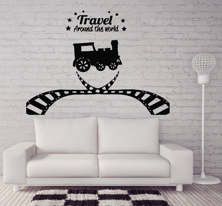 Vinyl Decal Steam Train Locomotive Rail Transport Travel Wall Sticker Unique Gift (n493)