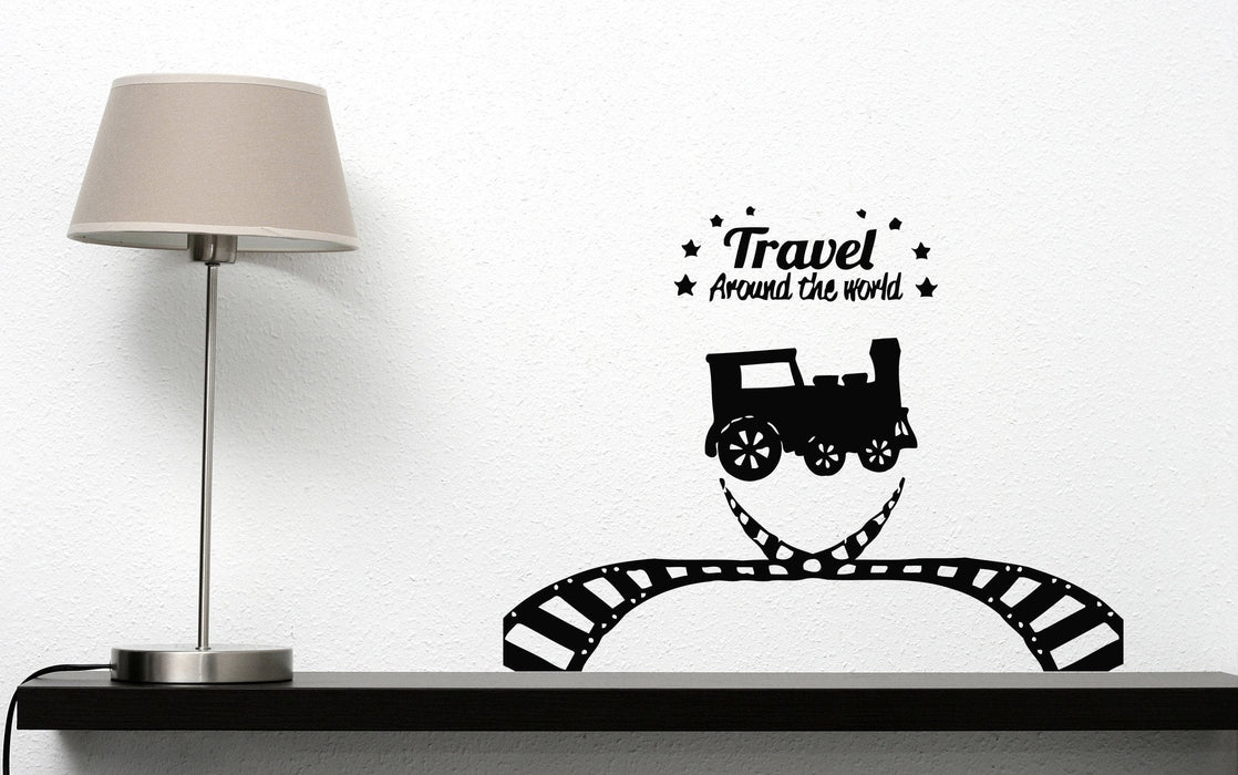 Vinyl Decal Steam Train Locomotive Rail Transport Travel Wall Sticker Unique Gift (n493)