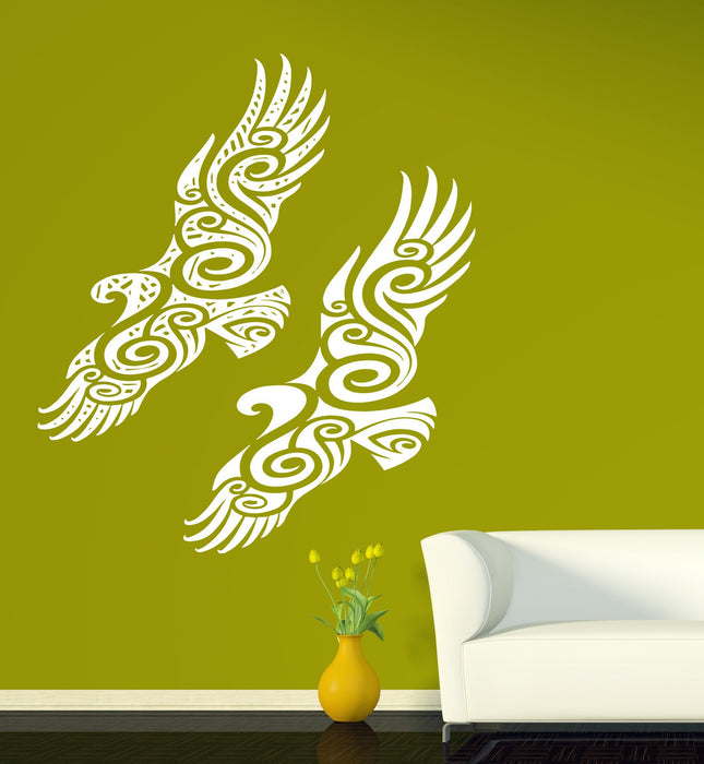Vinyl Decal Pair of Birds Abstract Beautiful Image Wall Sticker Unique Gift (n494)