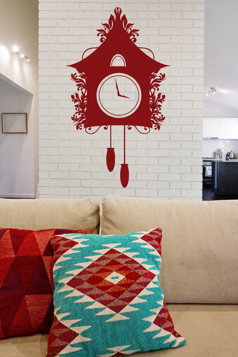 Vinyl Decal Vintage Cuckoo Clock Dreamlike House Chains Kettlebell Wall Stikers Unique Gift (n497)