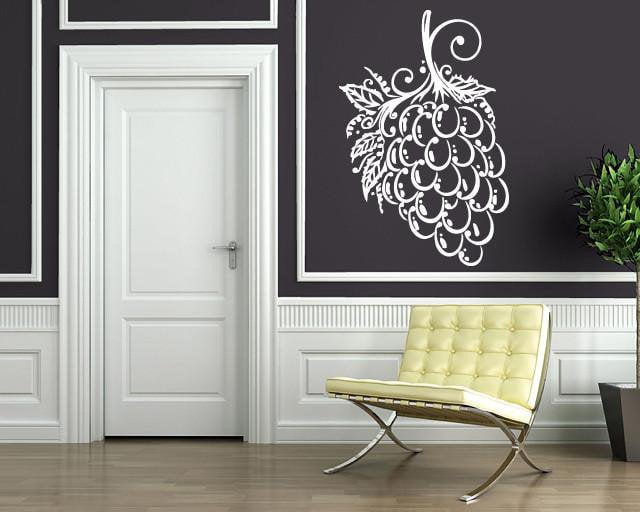 Vinyl Decal Grapes Bunch Berry Leaves Isabella Muscat Wall Sticker Unique Gift (n500)