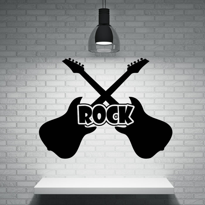 Vinyl Decal music rock and roll guitar instrument Wall Stickers Unique Gift (n501)