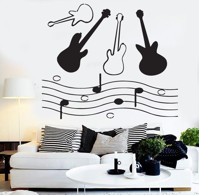 Vinyl Decal Guitar notes tool Music Room Decor Wall Sticker Unique Gift (n513)