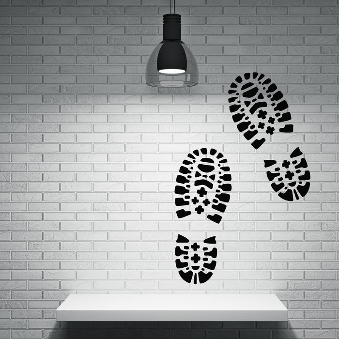 Large Wall Sticker Vinyl Decal Traces Male Brutal Boot Soles Unique Gift (n520)