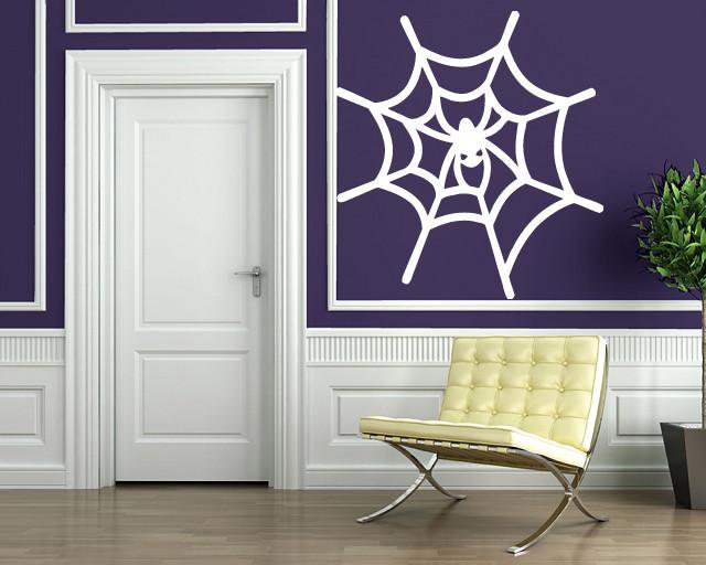 Wall Vinyl Sticker Cheerful Spider Hunter Spiderweb Decor Unique Gift (n533)