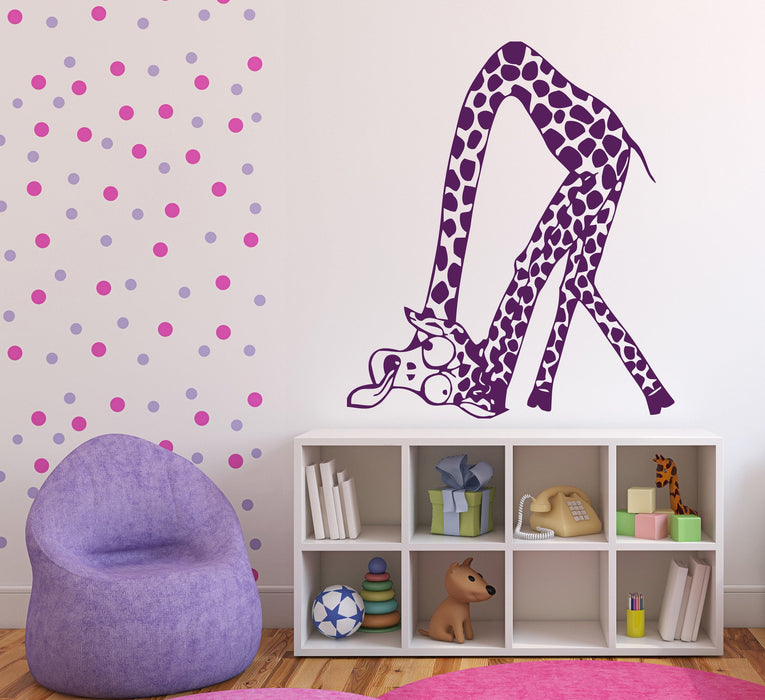 Wall Stickers Funny Amusing Animal Giraffe Long Neck Vinyl Decal Unique Gift (n542)