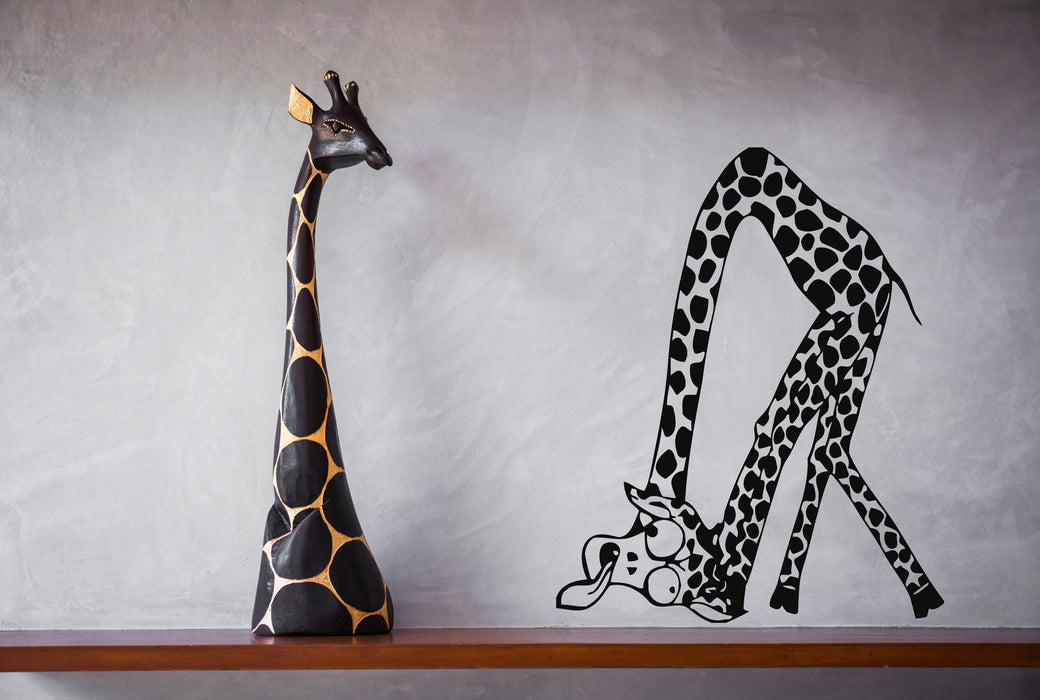 Wall Stickers Funny Amusing Animal Giraffe Long Neck Vinyl Decal Unique Gift (n542)