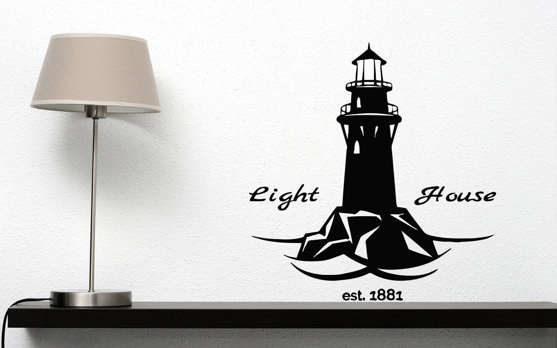 Large Vinyl Decal Lighthouse Device Light Sound Detect Coast Wall Sticker (n586)