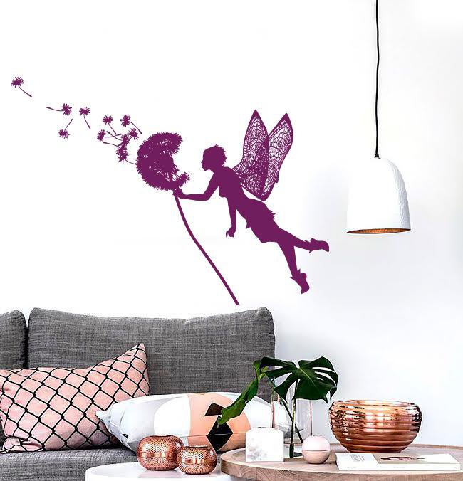 Large Vinyl Decal Magical Story Little Fairy Dandelion Seeds Wall Sticker (n590)