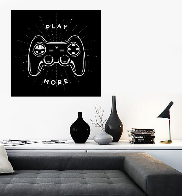 Большая виниловая наклейка на стену Видеоигры Xbox Play More (n644)