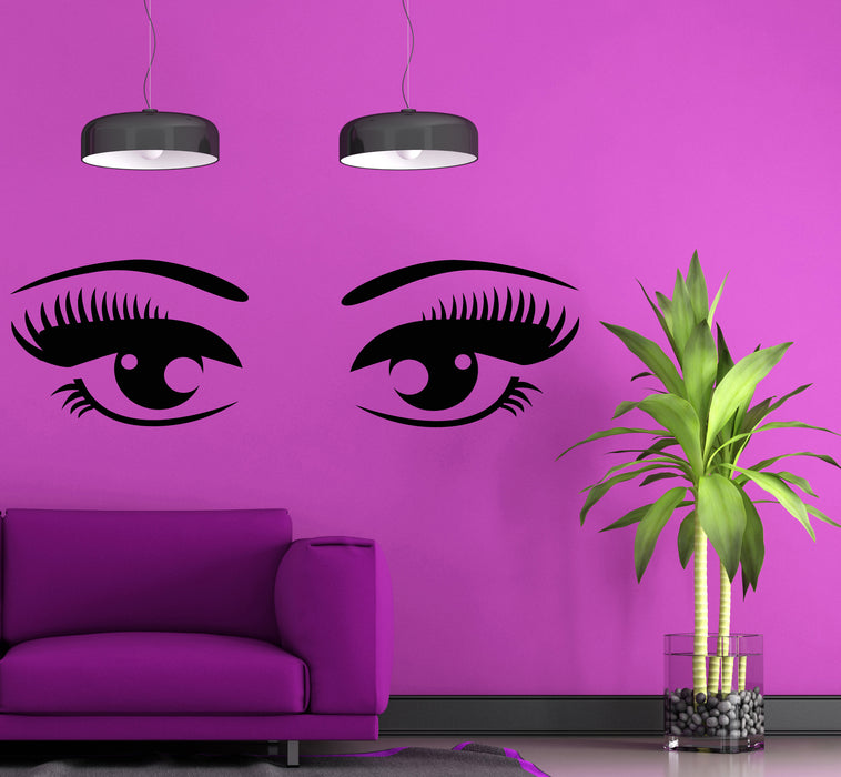 Large Vinyl Decal Sexy Girl's Face Beautiful Eyes Spa Salon Wall Sticker Unique Gift (n652)