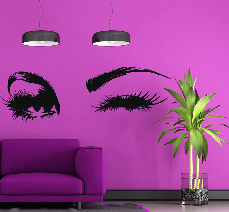 Vinyl Decal Wall Sticker Beautiful Female Eye Makeup Sexy Girl Wink Eyes Unique Gift (n654)