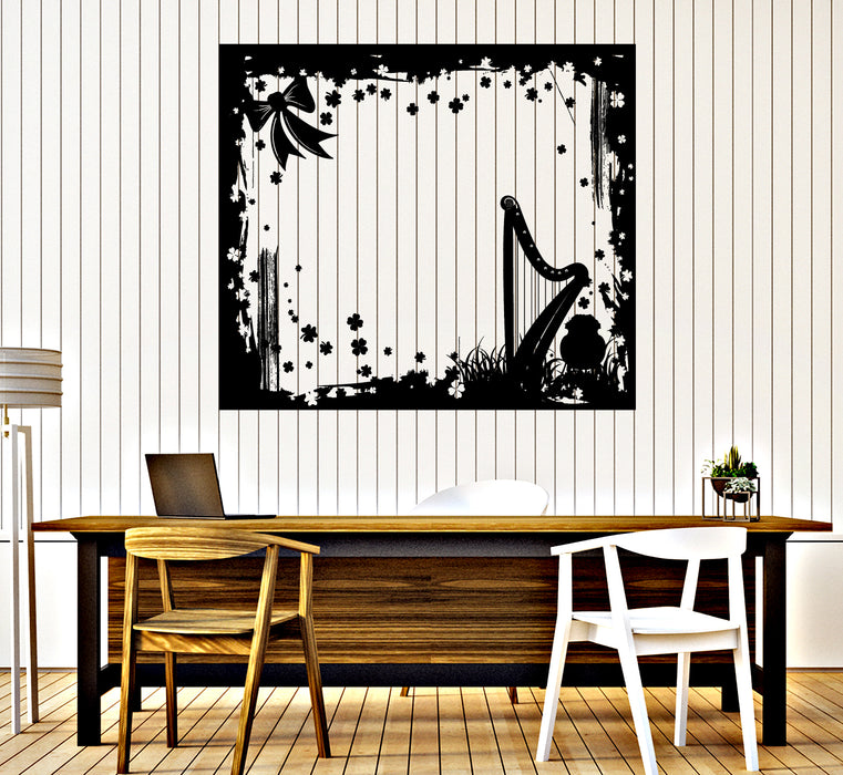 Большая виниловая наклейка на стену с абстрактным изображением в рамке Дни Святого Патрика (n670)