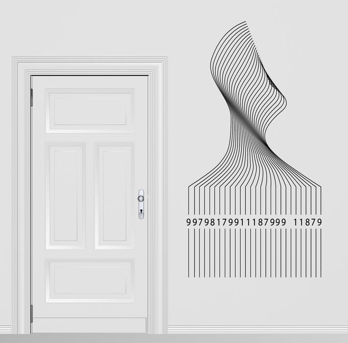 Autocollant mural en vinyle intéressant, décoration vectorielle de code à barres, cadeau unique (n680) 