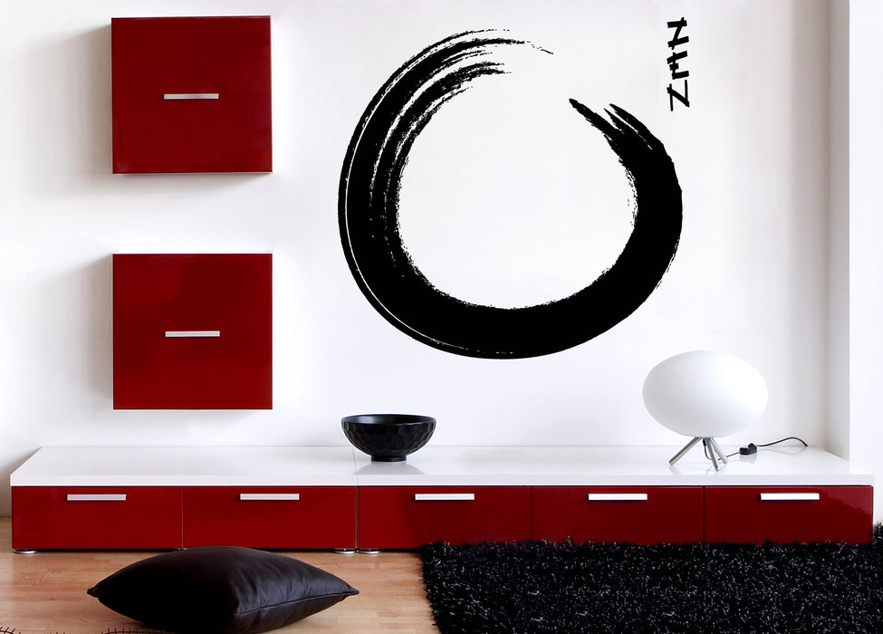 Vinyl Decal Wall Sticker Buddhism Calligraphy Circle Enso Zen Unique Gift (n683)
