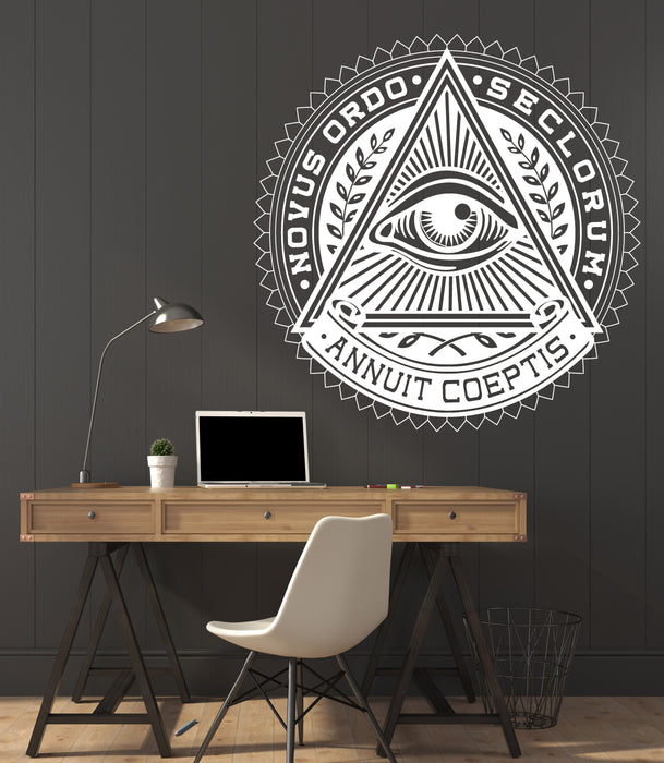 Large Vinyl Decal Wall Sticker Image All Seeing Eye Illuminati Symbol Unique Gift (n692)