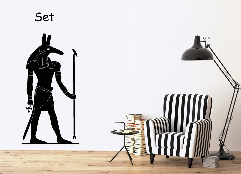 Large Vinyl Decal Ancient Egyptian God Set Wall Sticker Unique Gift (n707)