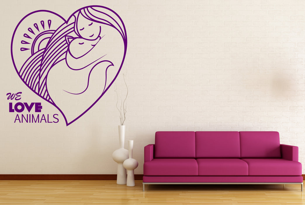 Vinyl Decal Wall Sticker Animal Protection We Love Animal Unique Gift (n711)
