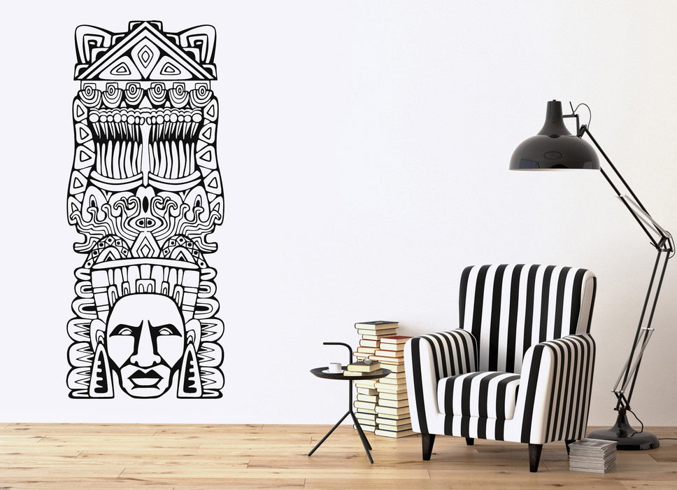 Vinyl Decal Wall Sticker Aztec Totem Poles North American resident Unique Gift (n722)
