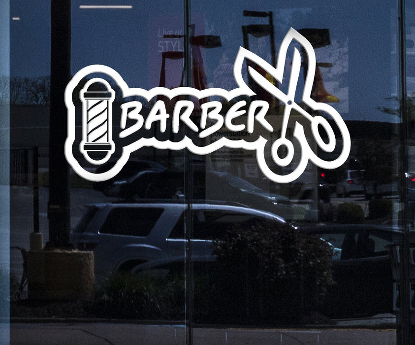 Window Vinyl Decal Wall Sticker Barber Icon Barber Shop Salon Haircut Unique Gift (n730w)