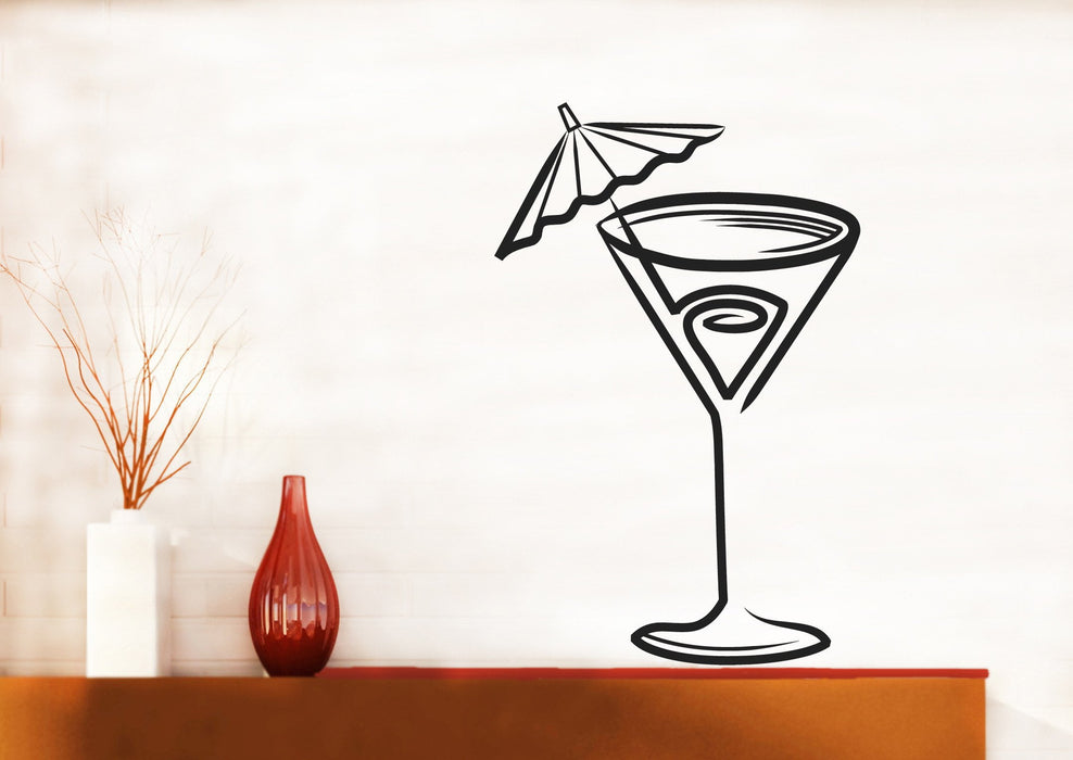 Vinyl Decal Wall Sticker Glass of Cocktail Decor Cafe Restaurant Unique Gift (n748)