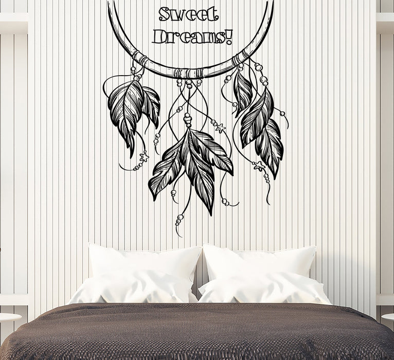 Vinyl Decal Wall Sticker Phrase Words Wish for Sweet Dreams Bedroom Decor Unique Gift (n749)