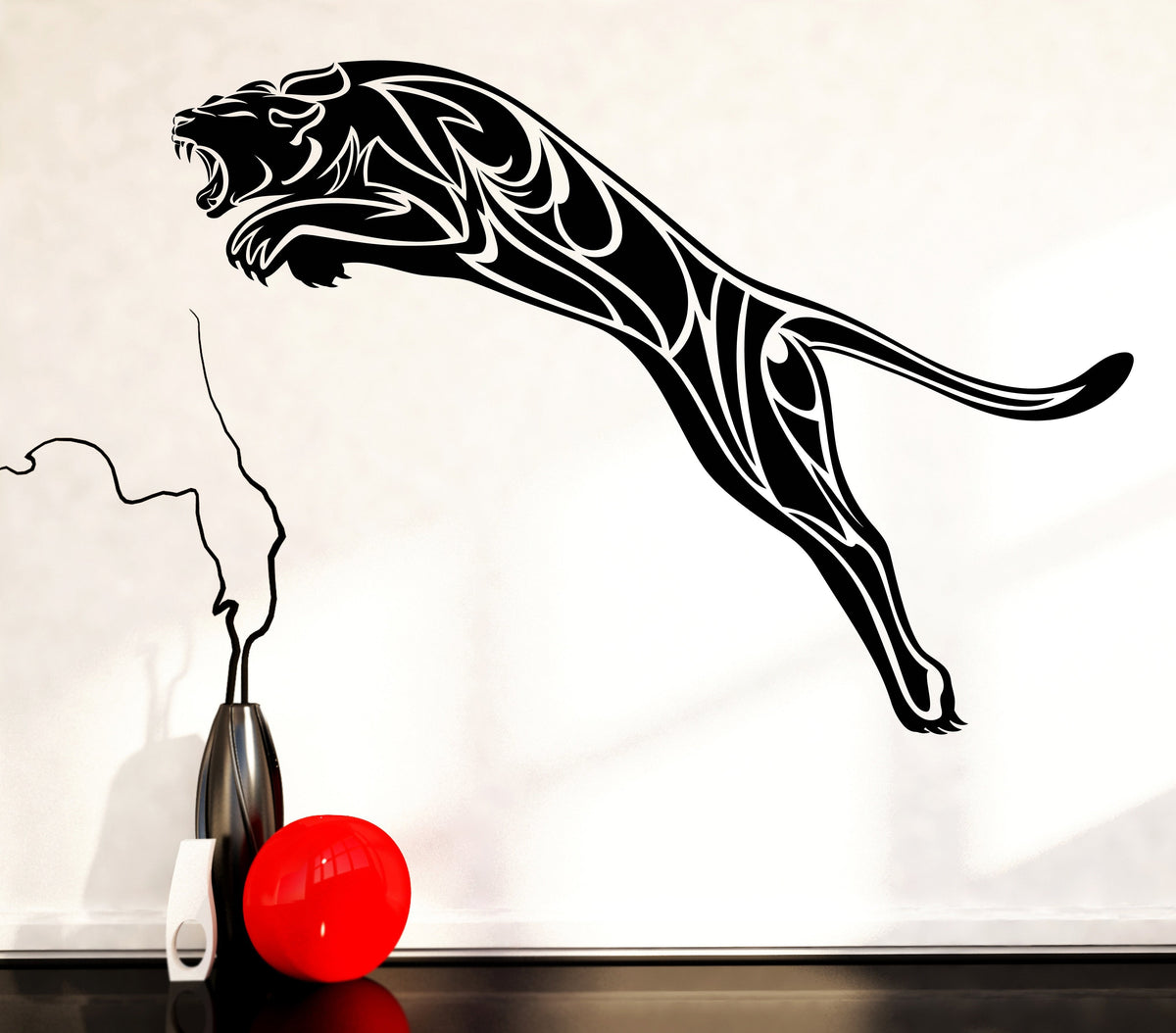 Vinyl Decal Wall Sticker Black Panther Wild Cat Predator Animal Tribal ...