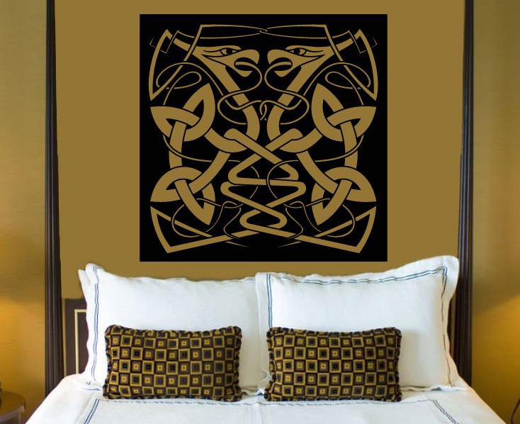 Large Vinyl Decal Wall Sticker Abstract Animal Snake Couple Celtic Style Image Art Unique Gift n780