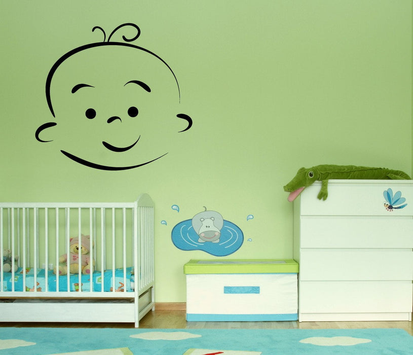 Vinyl Decal Wall Sticker Baby Cartoon Face Different Emotions Decor Unique Gift (n785)