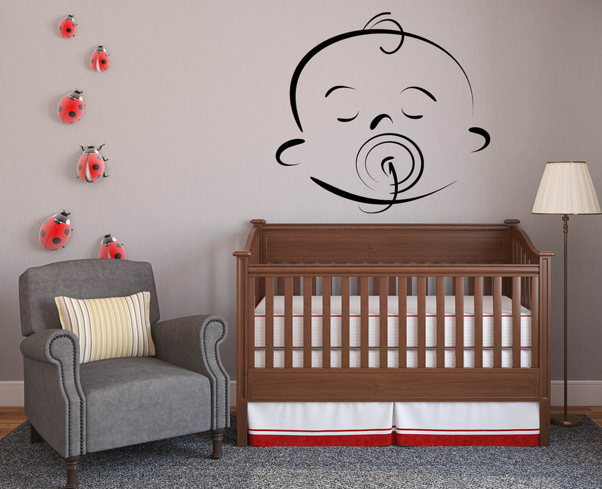 Vinyl Decal Wall Sticker Beauty Baby Cartoon Face Different Emotions Decor Unique Gift n786