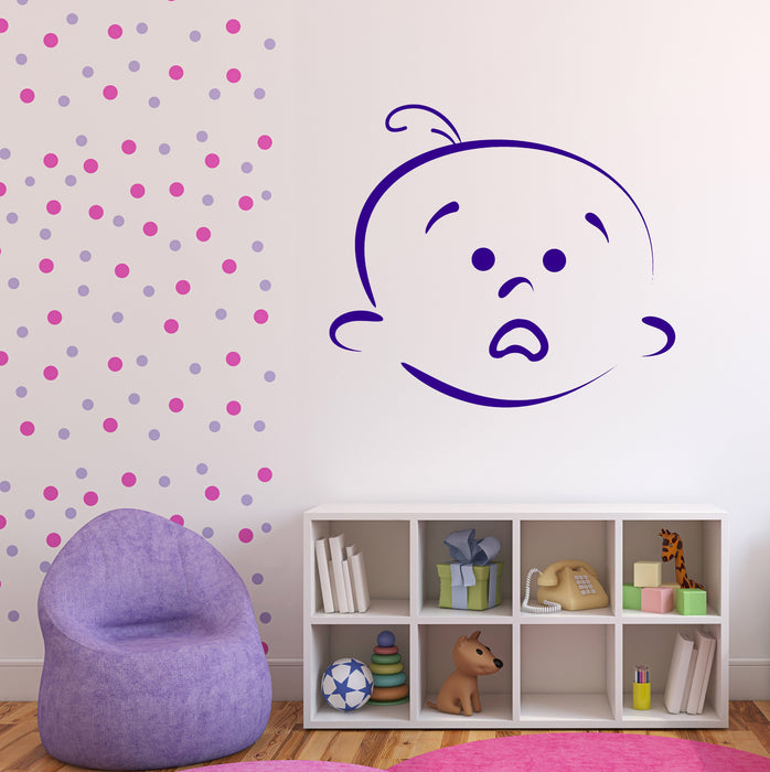 Vinyl Decal Wall Sticker Beauty Baby Cartoon Face Different Emotions Unique Gift (n792)