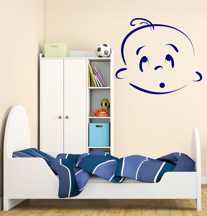Wall Vinyl Decal  Beauty Baby Cartoon Face Different Emotions Kids Room  Unique Gift (n793)