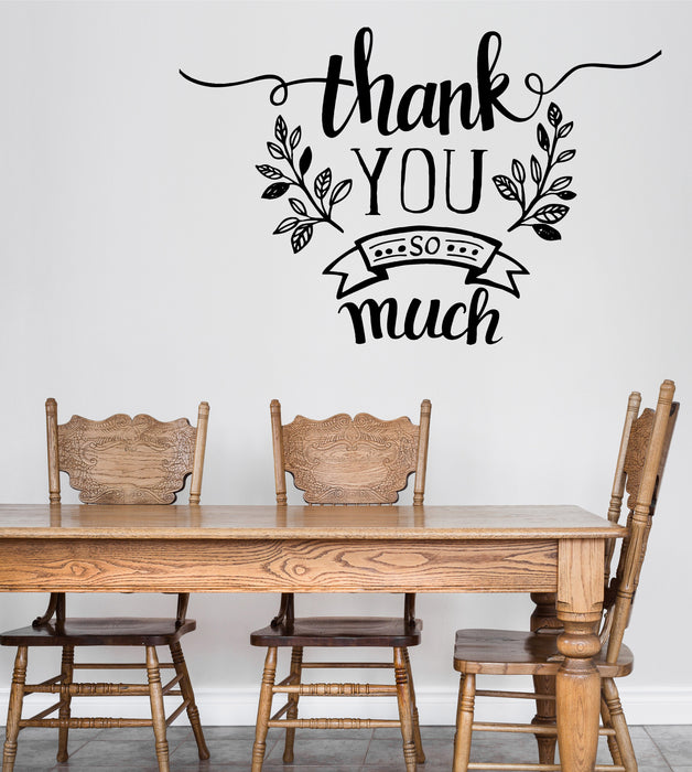 Vinyl Decal Wall Sticker Thank-Phrase Quotes Thank You So Mach Decor Unique Gift (n795)
