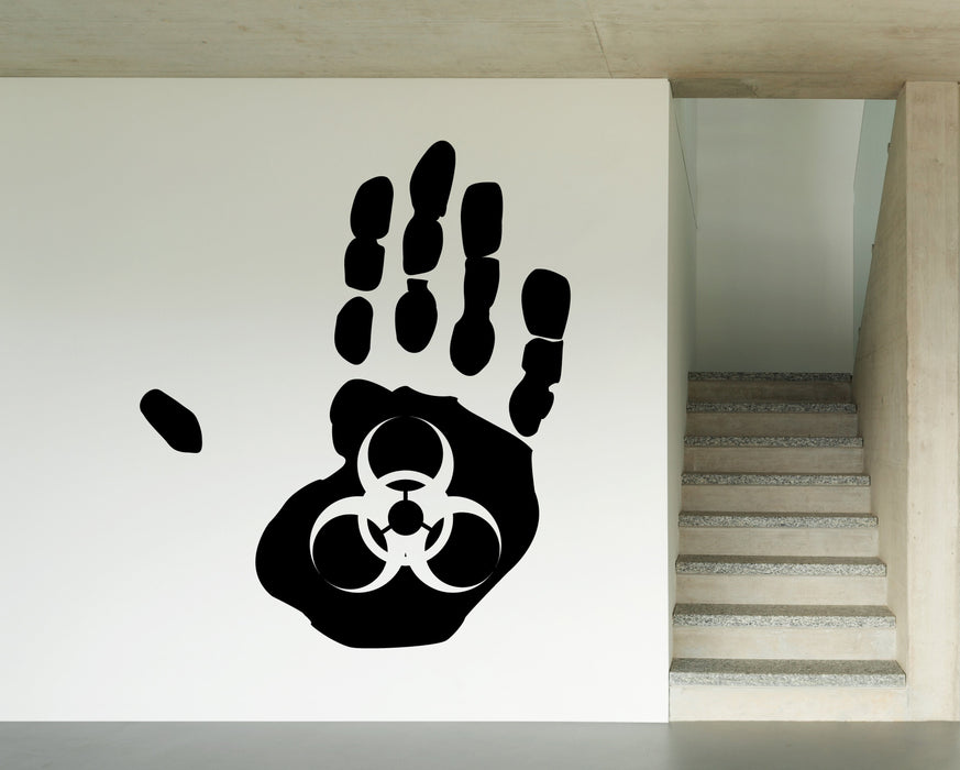 Vinyl Decal Wall Sticker Image Warning Hand Palm Biohazard Decor Unique Gift (n796)