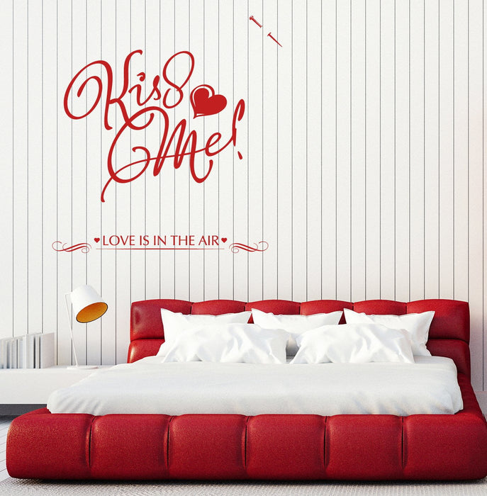 Large Vinyl Decal Wall Sticker Note Kiss Me Love Lettering Decor Unique Gift (n809)