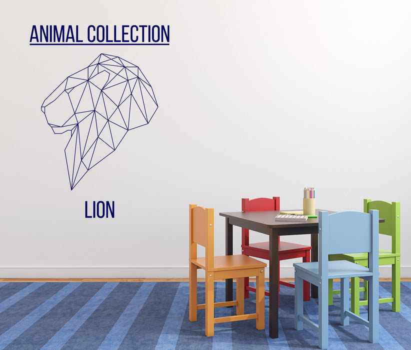 Vinyl Decal Wall Sticker Animal Collection Geometric Image Lion Unique Gift (n810)