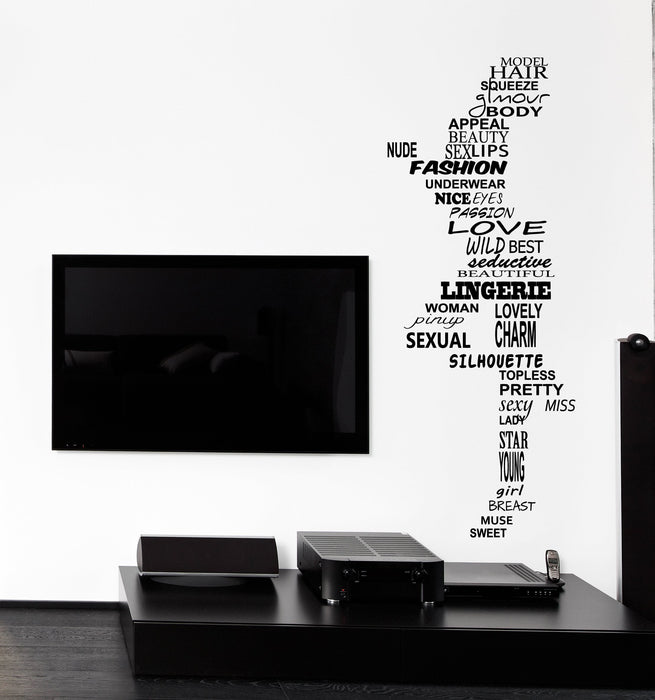 Vinyl Decal Wall Sticker Sexy Girl Silhouette of the Words Fashion Decor Unique Gift (n819)