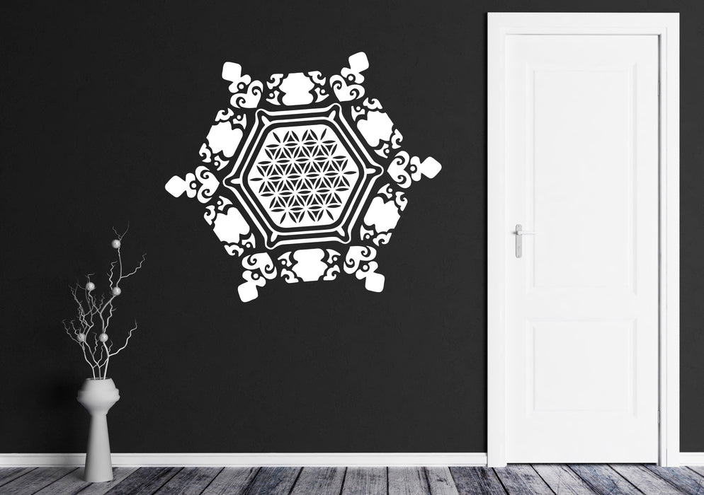 Large Wall Vinyl Decal Snowflake Water Crystal Flower Life Home Interior Decor (n828)