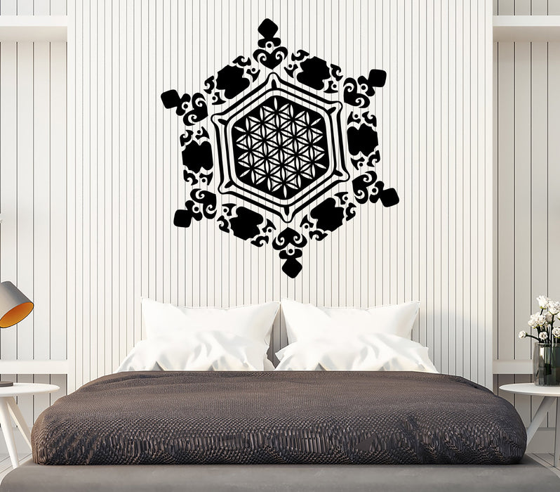 Large Wall Vinyl Decal Snowflake Water Crystal Flower Life Home Interior Decor (n828)