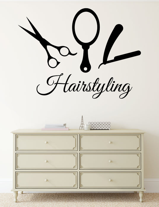 Large Vinyl Decal Wall Sticker Beauty Hair Salon Tools Hairstyling Studio Decor (n830)
