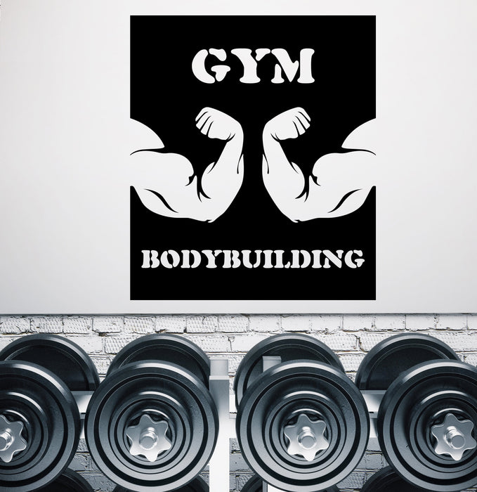 Large Vinyl Decal Wall Sticker Gym Bodybuilding Biceps Sport Emblem (n840)