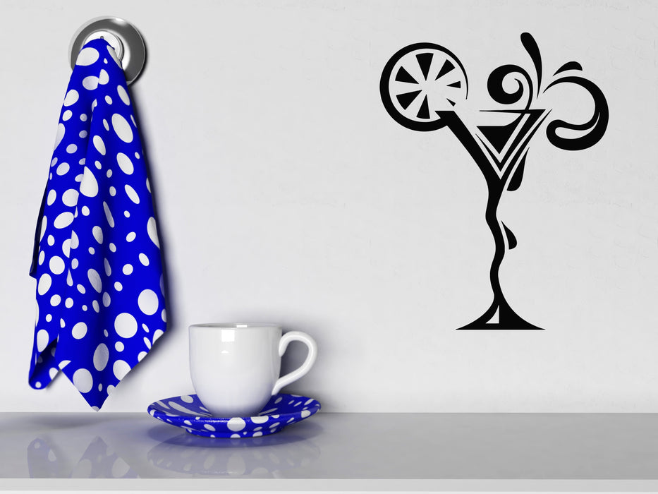 Large Vinyl Decal Wall Sticker Drink Glass Martini Cocktail Collection Cafe Decor (n843)