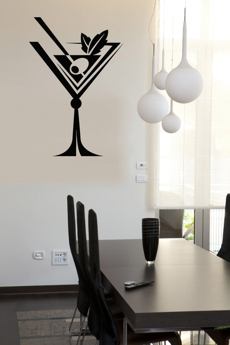 Wall Vinyl Decal Wall Glass Drinks Collection Martini Cocktail Cafe Decor (n849)